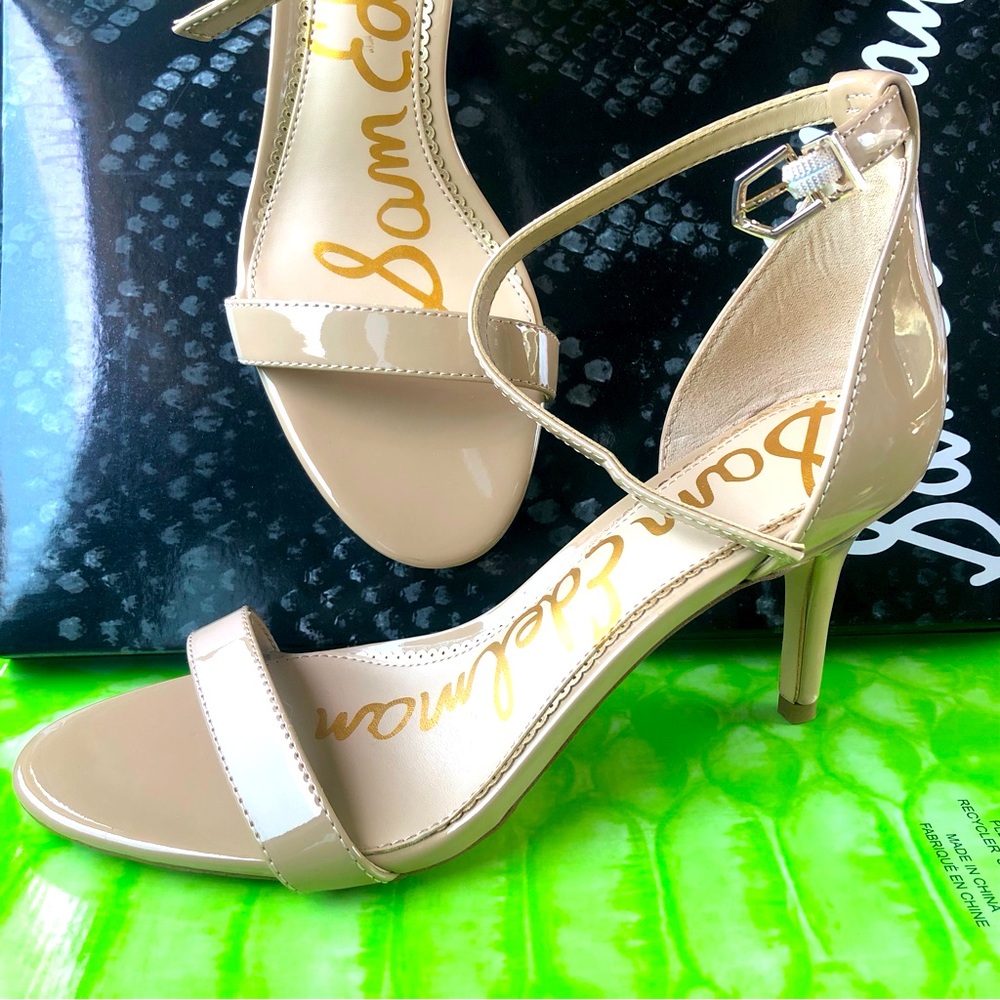 Sam Edelman Patti- Beige Patent Open Toe Hills